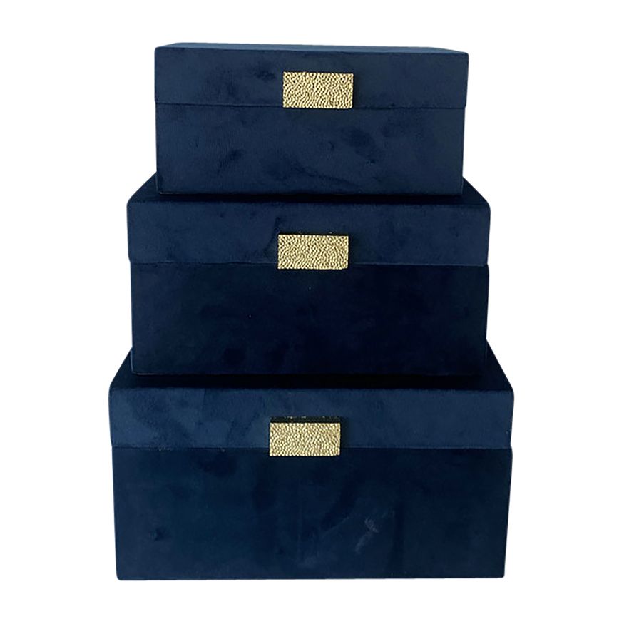 Sagebrook - Velveteen Jewelry Box (Set Of 2)