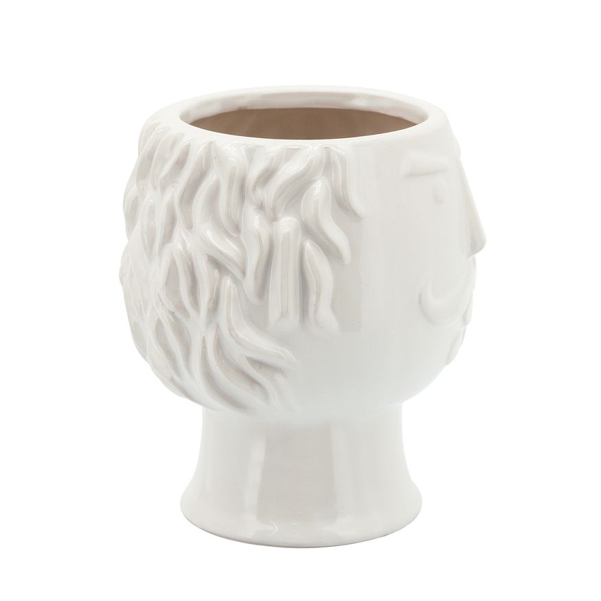 Sagebrook 6" Grandpa Face Planter - White