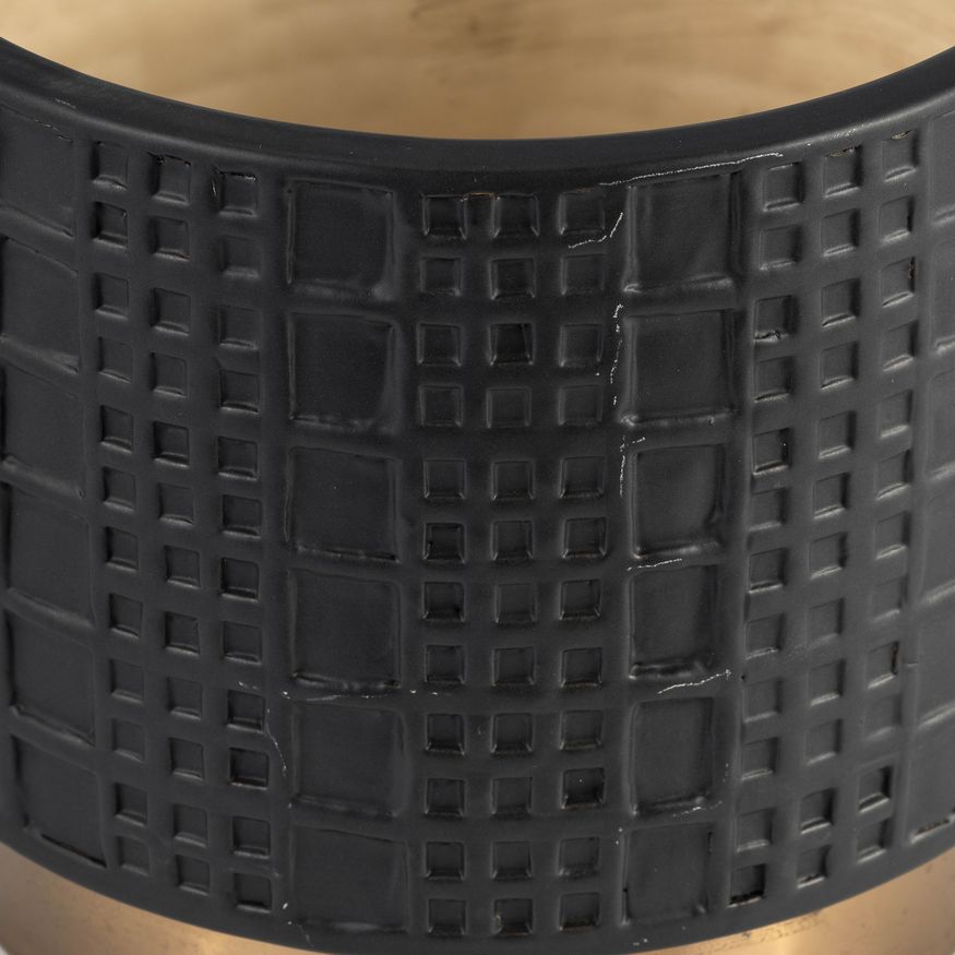 Sagebrook 6"/8" Mesh Metallic Planters (Set Of 2) - Black