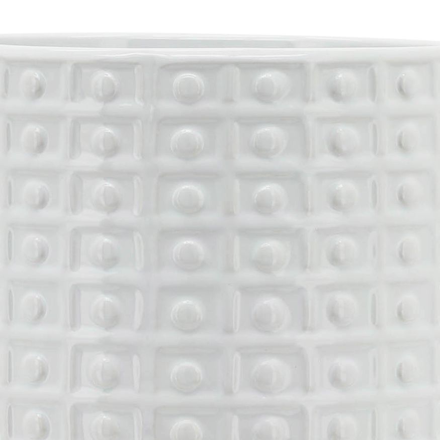 Sagebrook 8" Dotted Planter With Stand - White