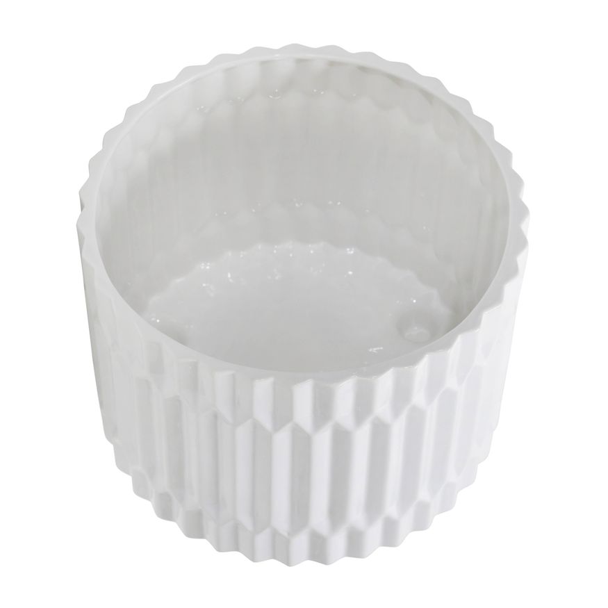Sagebrook 10"/12" Ceramic Fluted Planters With Feet (Set Of 2) - White