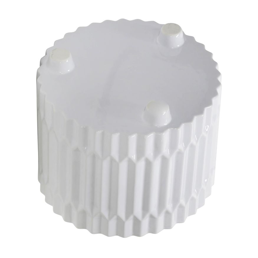 Sagebrook 10"/12" Ceramic Fluted Planters With Feet (Set Of 2) - White