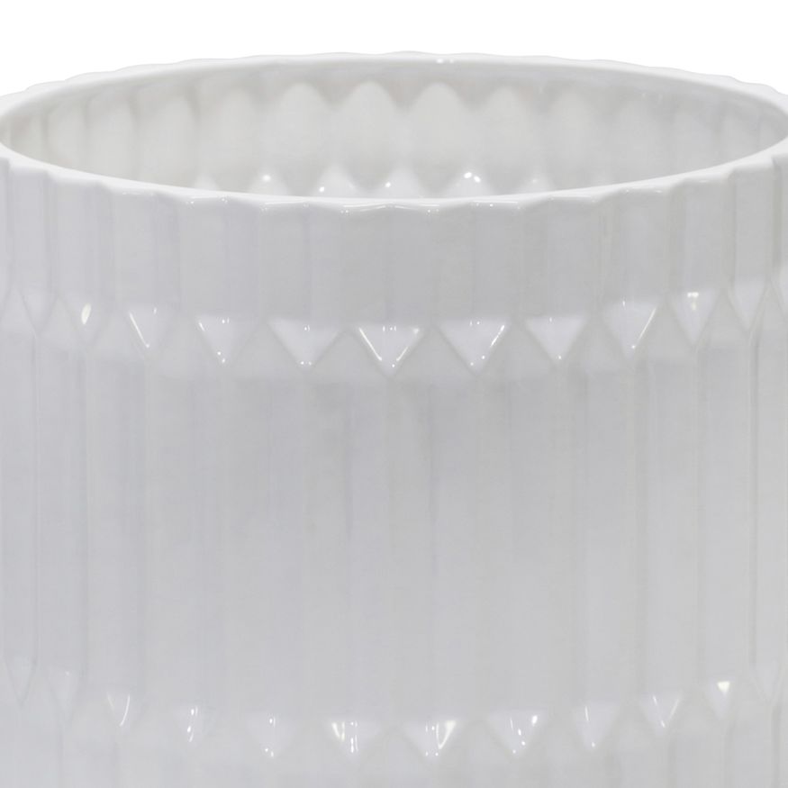 Sagebrook 10"/12" Ceramic Fluted Planters With Feet (Set Of 2) - White