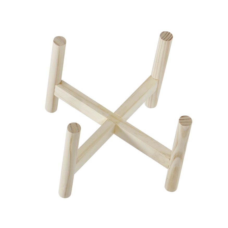 Sagebrook 8" Ceramic Dotted Planter With Wood Stand - White