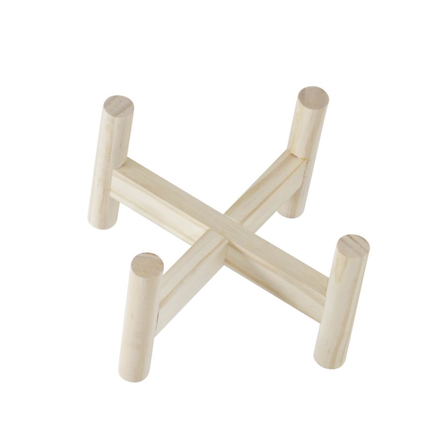 Sagebrook 6" Ceramic Dotted Planter With Wood Stand - White