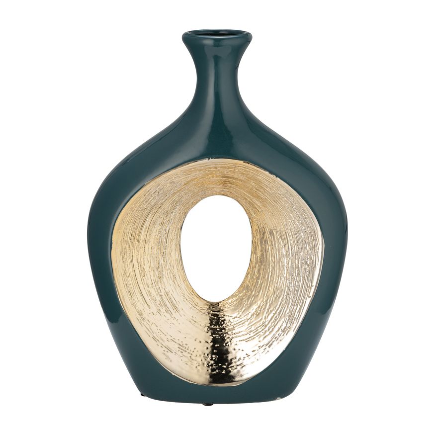 Sagebrook - 13" Scratched Oval Vase Cut-out
