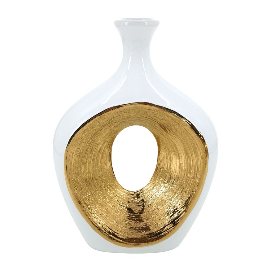 Sagebrook - 13" Scratched Oval Vase Cut-out