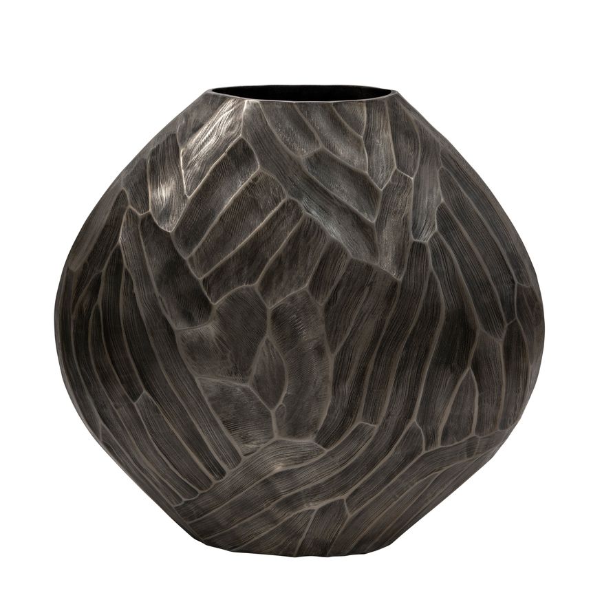 Sagebrook - 13" Scratched Oval Vase Cut-out