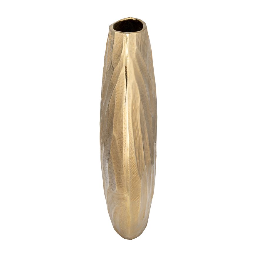 Sagebrook 14" Aluminum Hammered Vase - Champagne