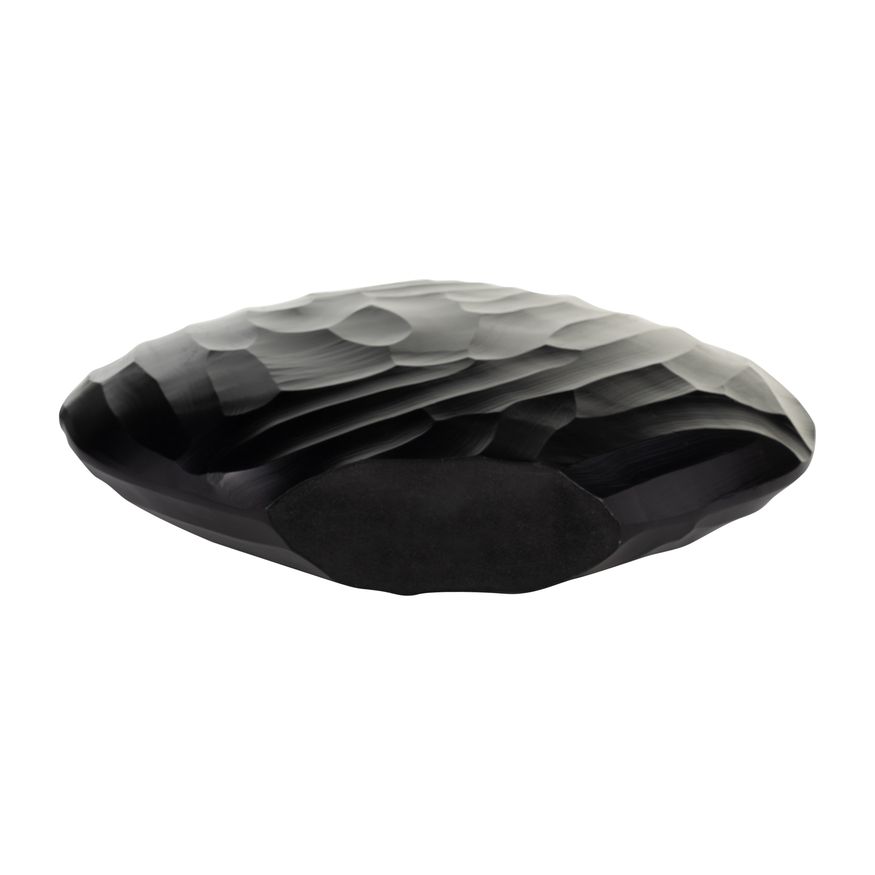 Sagebrook 14" Aluminum Hammered Vase - Matte Black