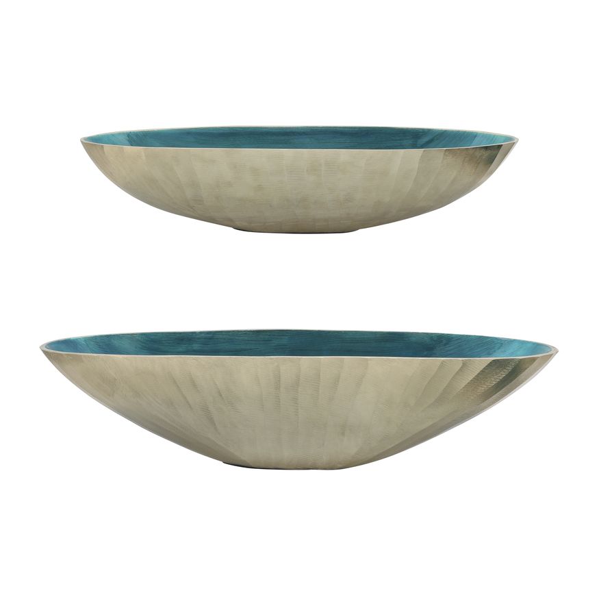Sagebrook - 21"/24" Aluminum Oval Bowl (Set Of 2)