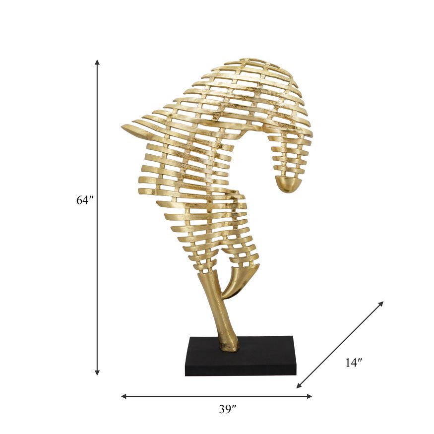 Sagebrook - 64" Metal Horse Sculpture in Gold