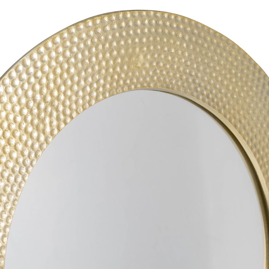 Sagebrook 21" Metal Hammered Mirror On Stand - Gold
