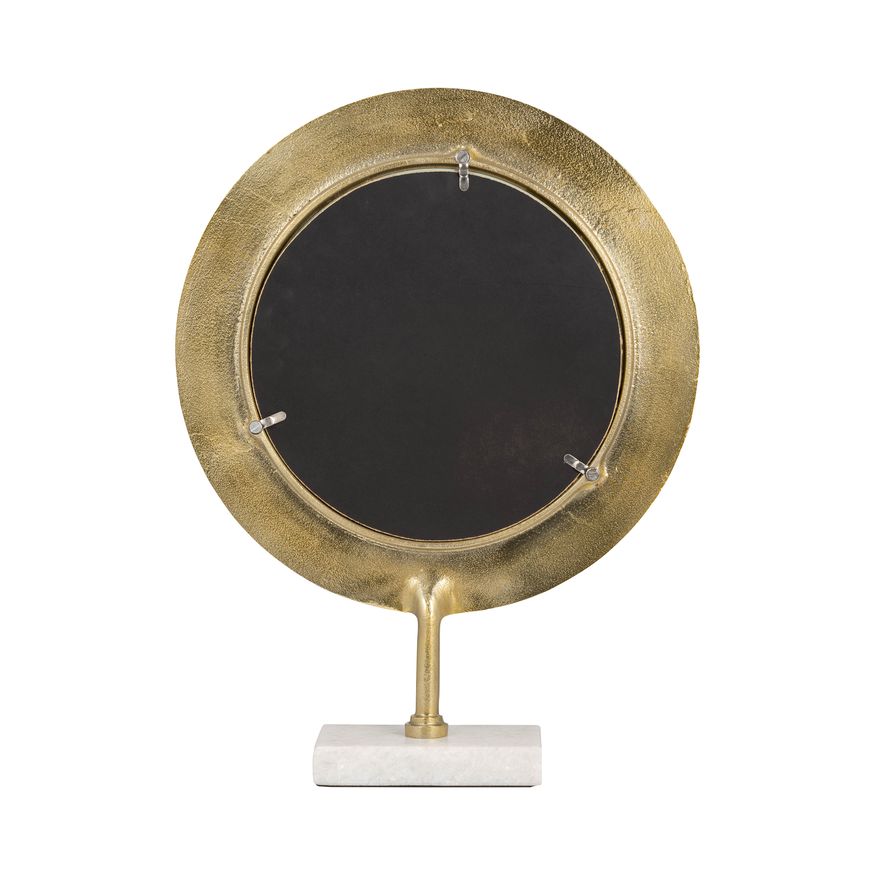 Sagebrook 19" Metal Hammered Mirror On Stand - Gold