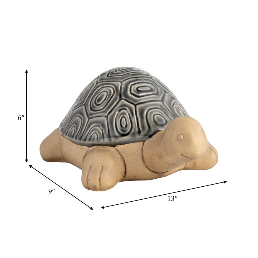 Sagebrook 13" Ceramic Tortoise Decor - Gray