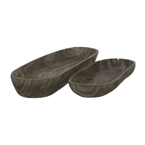 Sagebrook - 15"/20" Wood Rectangular Tray (Set Of 2)