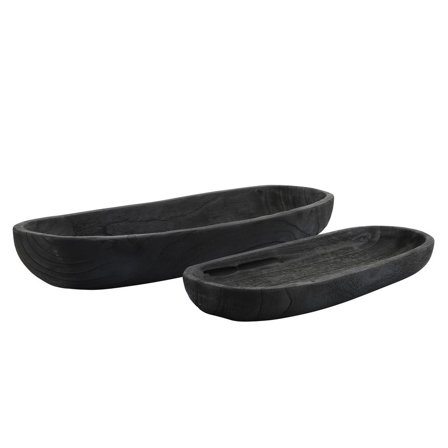 Sagebrook - 15"/20" Wood Rectangular Tray (Set Of 2)