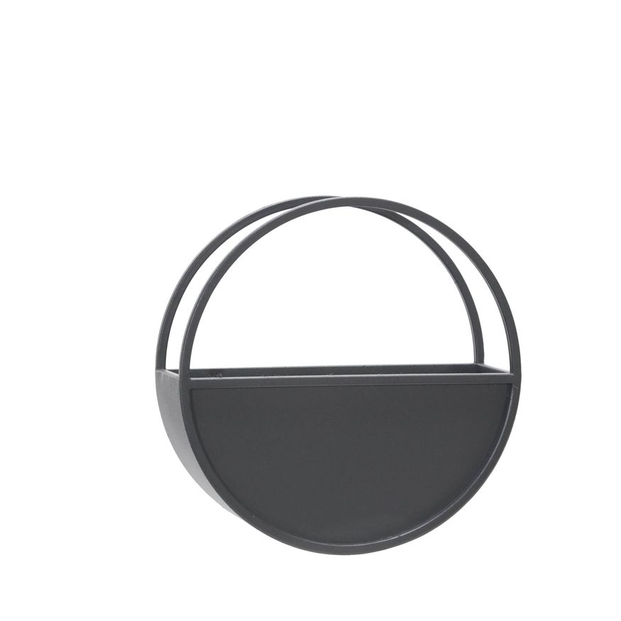 Sagebrook - 9"/12" Metal Round Wall Planters (Set Of 2) in Black