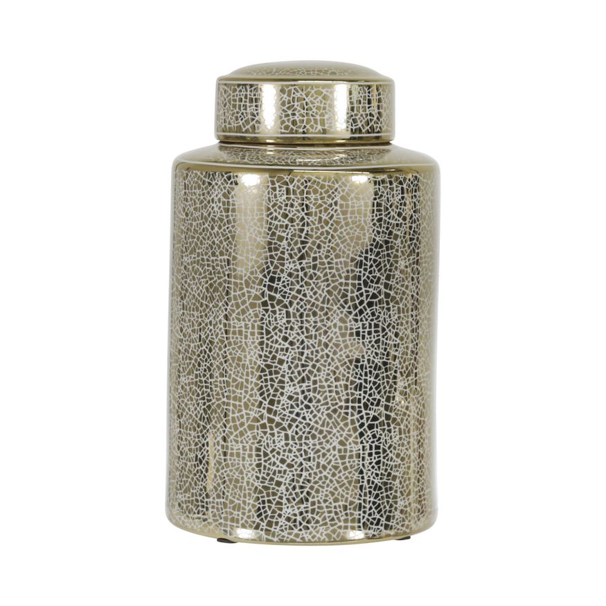 Sagebrook - 9" Ceramic Jar With Gold Lid