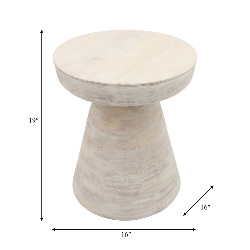 Sagebrook Wood Side Table - White