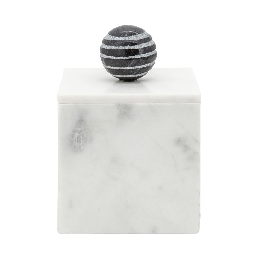 Sagebrook - 7" Marble Box With Orb