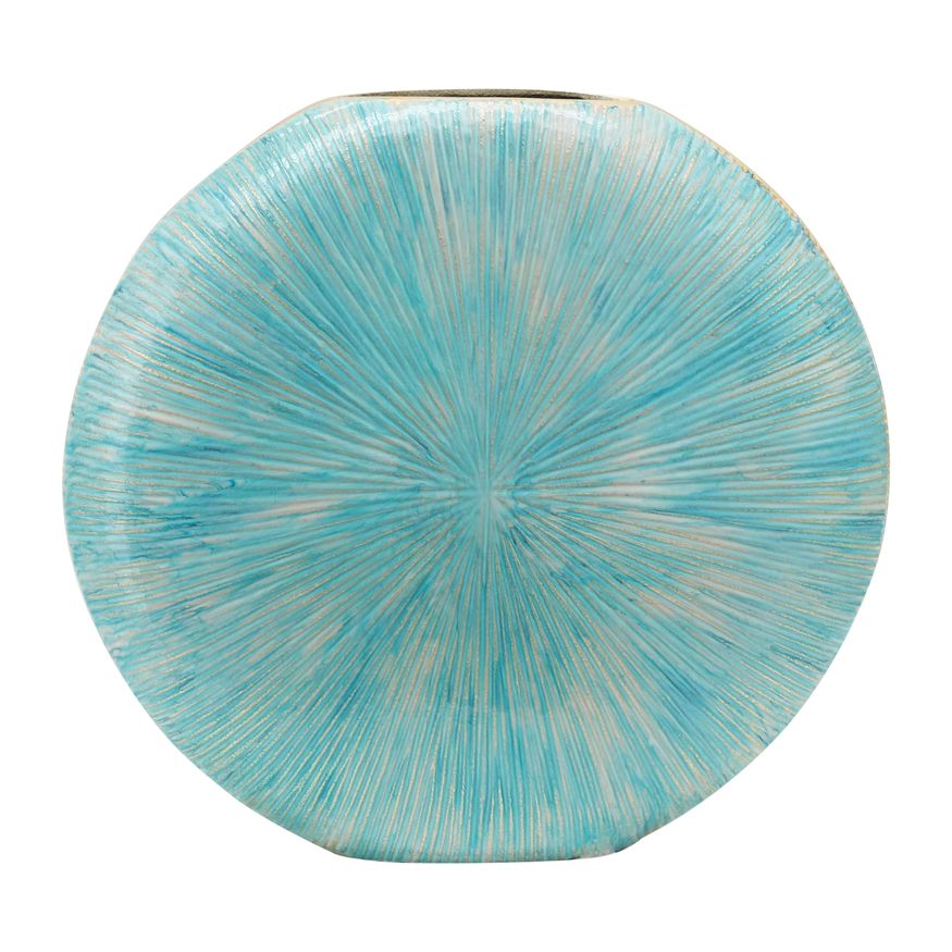 Sagebrook 10" Decorative Metal Vase - Turquoise