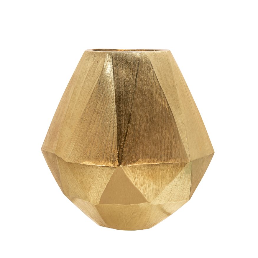 Sagebrook 8" Geometric Deco Vase - Gold