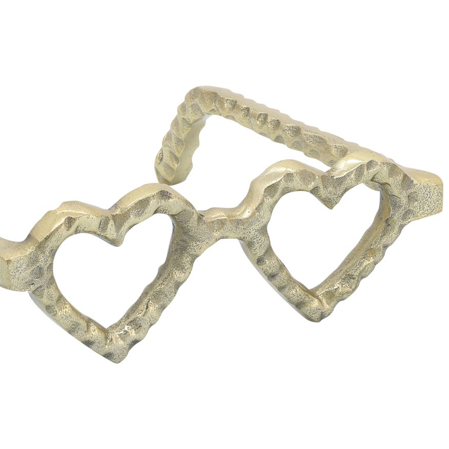 Sagebrook - Metal Heart Shaped Glasses in Gold