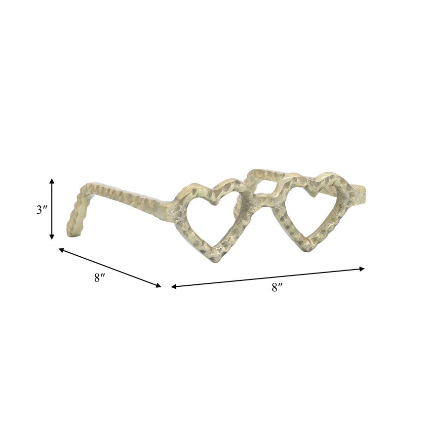 Sagebrook - Metal Heart Shaped Glasses in Gold