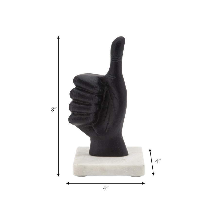 Sagebrook 8" Metal Thumbs Up - Black