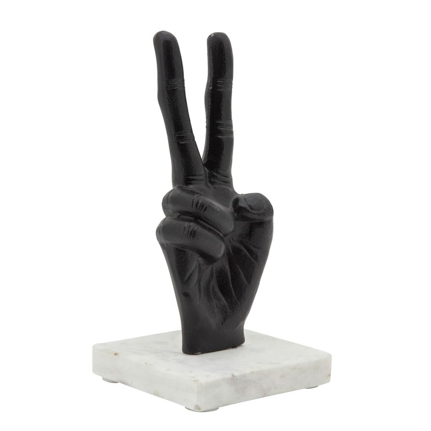 Sagebrook 8" Metal Peace Sign - Black