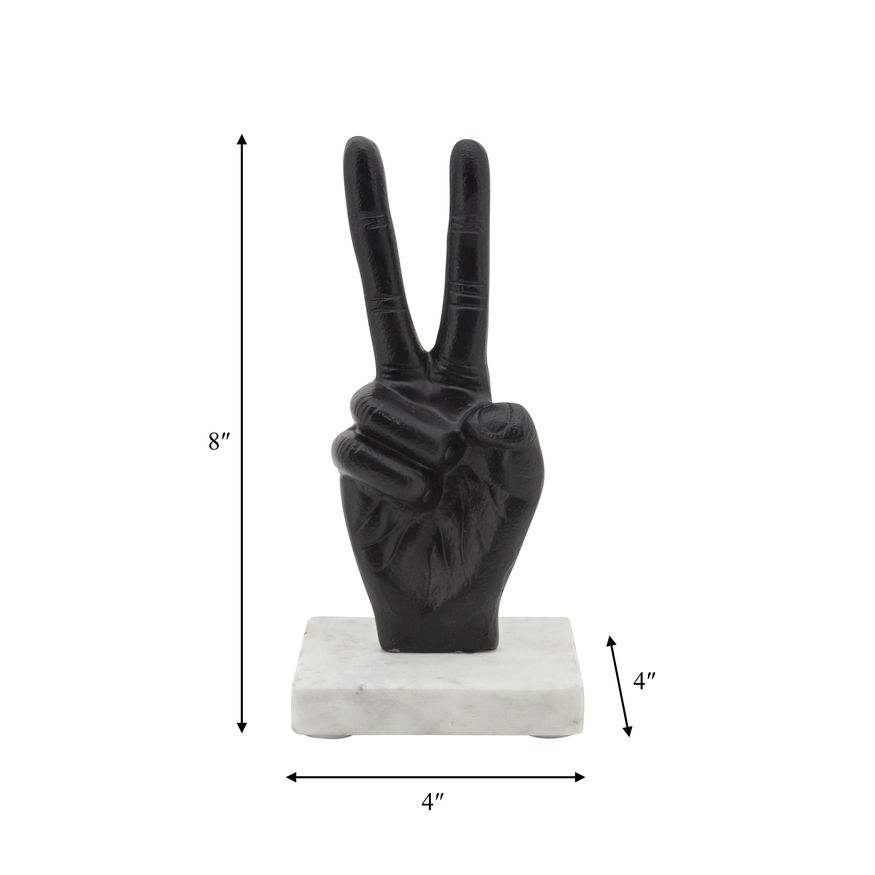 Sagebrook 8" Metal Peace Sign - Black