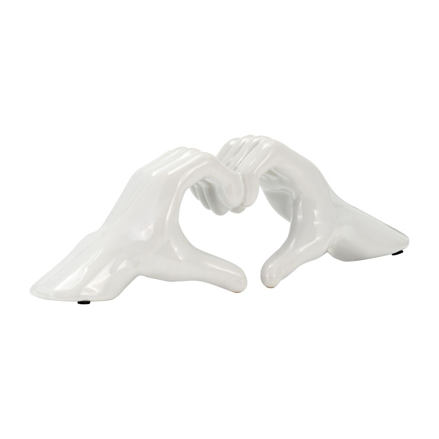 Sagebrook 5" Hand-heart - White