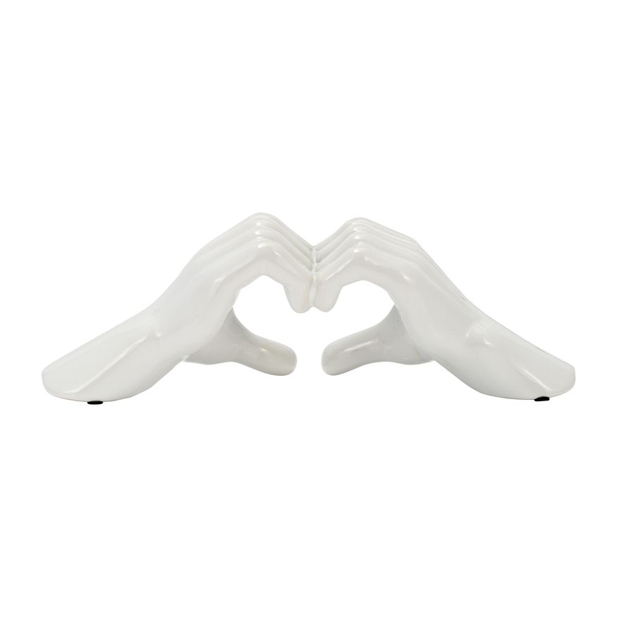 Sagebrook 5" Hand-heart - White