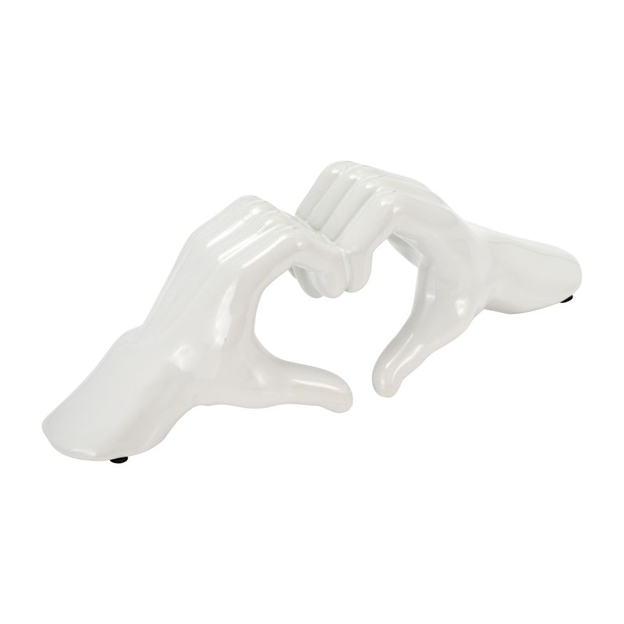 Sagebrook 5" Hand-heart - White