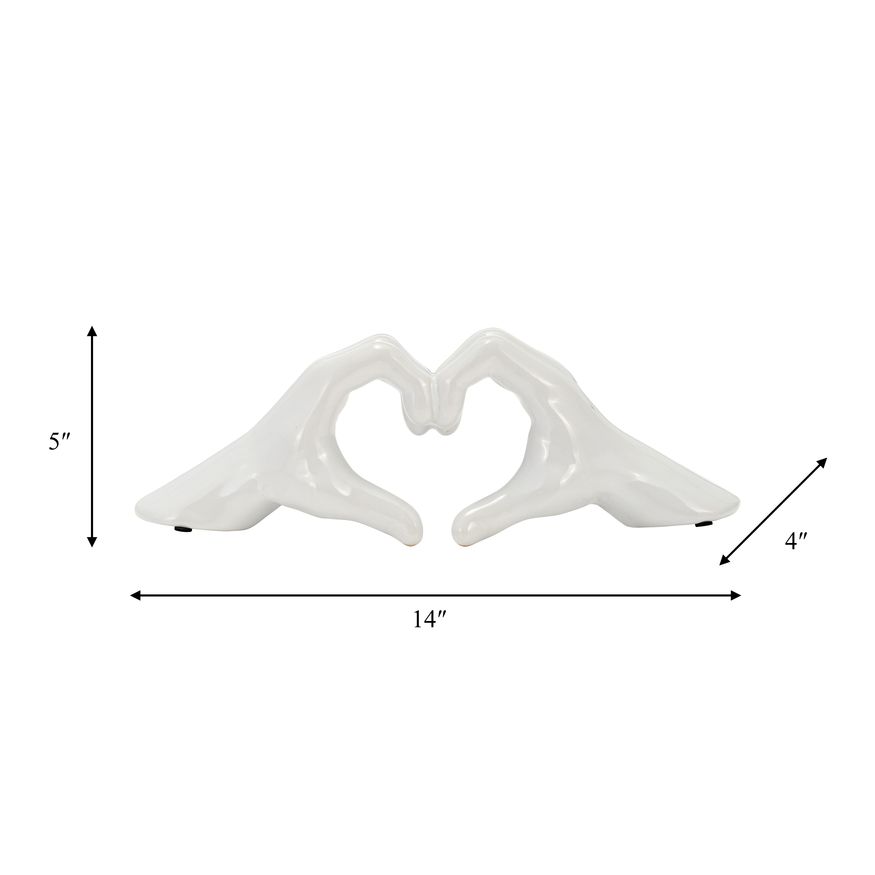 Sagebrook 5" Hand-heart - White