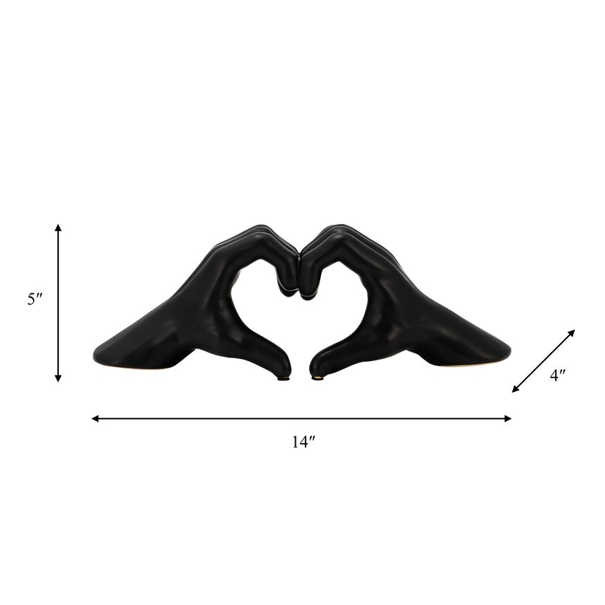Sagebrook 5" Hand-heart - Black