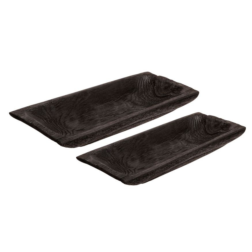 Sagebrook - 15"/20" Wood Rectangular Tray (Set Of 2)