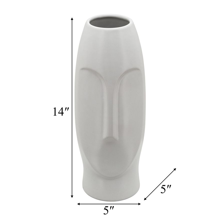Sagebrook 14" Face Vase - White
