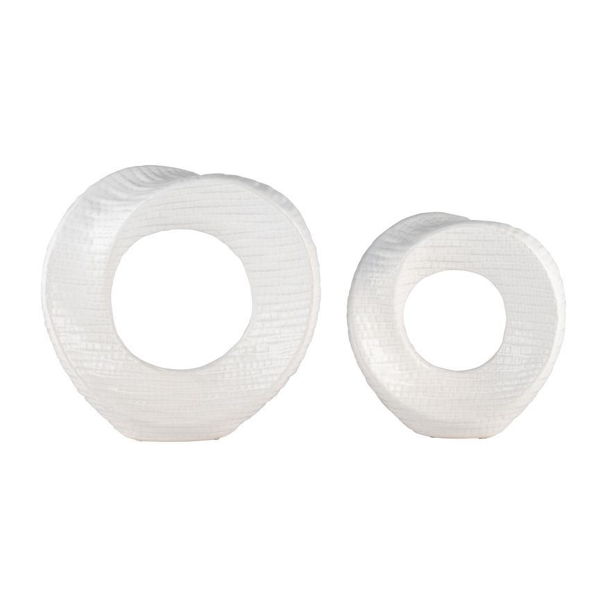 Sagebrook 8" Textured Table Top Decor - White