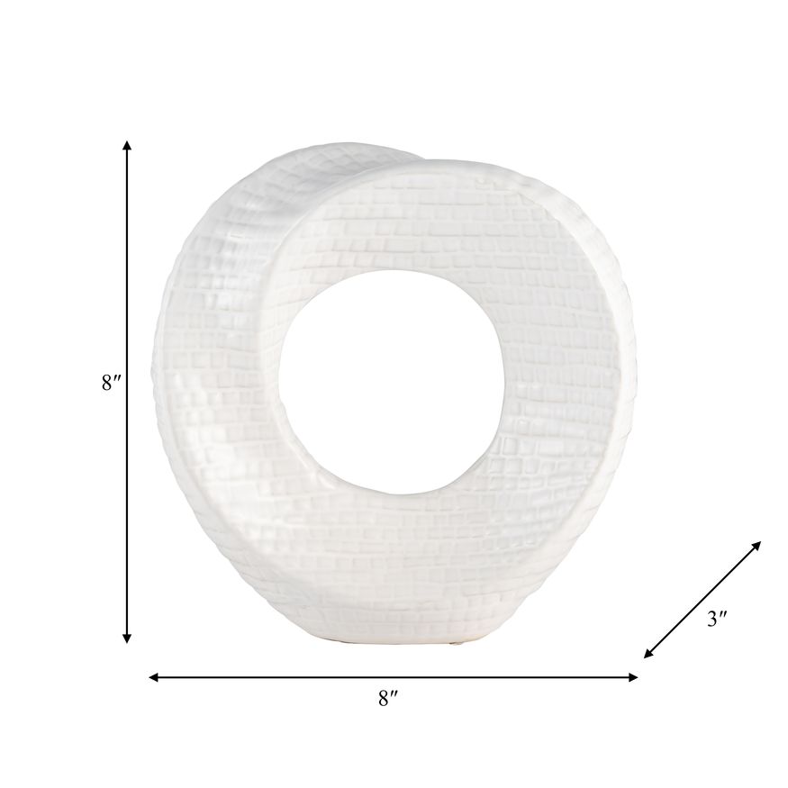 Sagebrook 8" Textured Table Top Decor - White