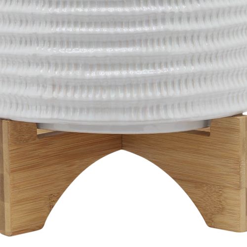 Sagebrook 10" Textured Planter With Stand - White