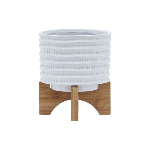Sagebrook - 5" Tribal Planter With Wood Stand