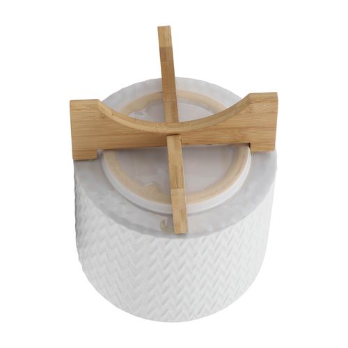 Sagebrook 8" Chevron Planter With Stand - White