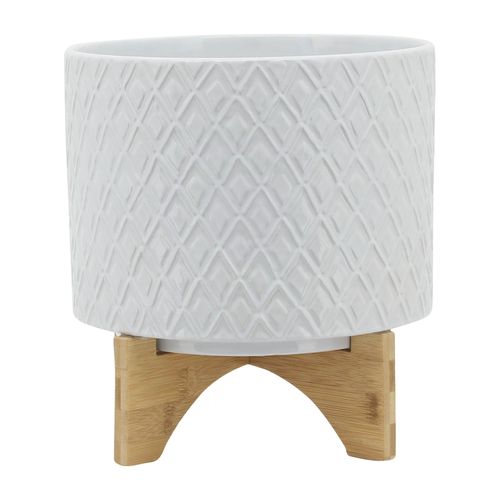 Sagebrook - 10" Diamond Planter With Stand