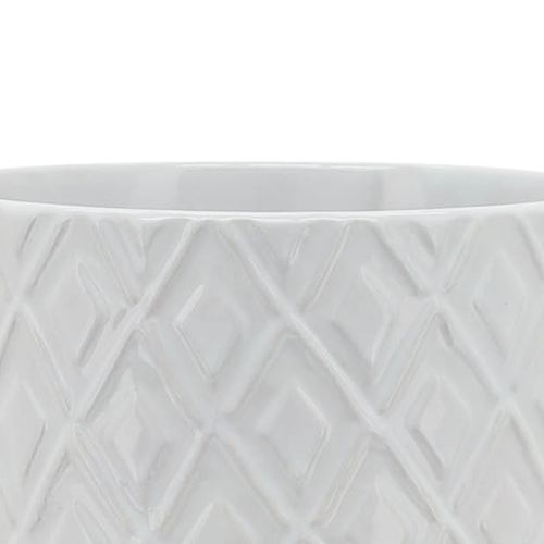 Sagebrook 5" Diamond Planter With Stand - White