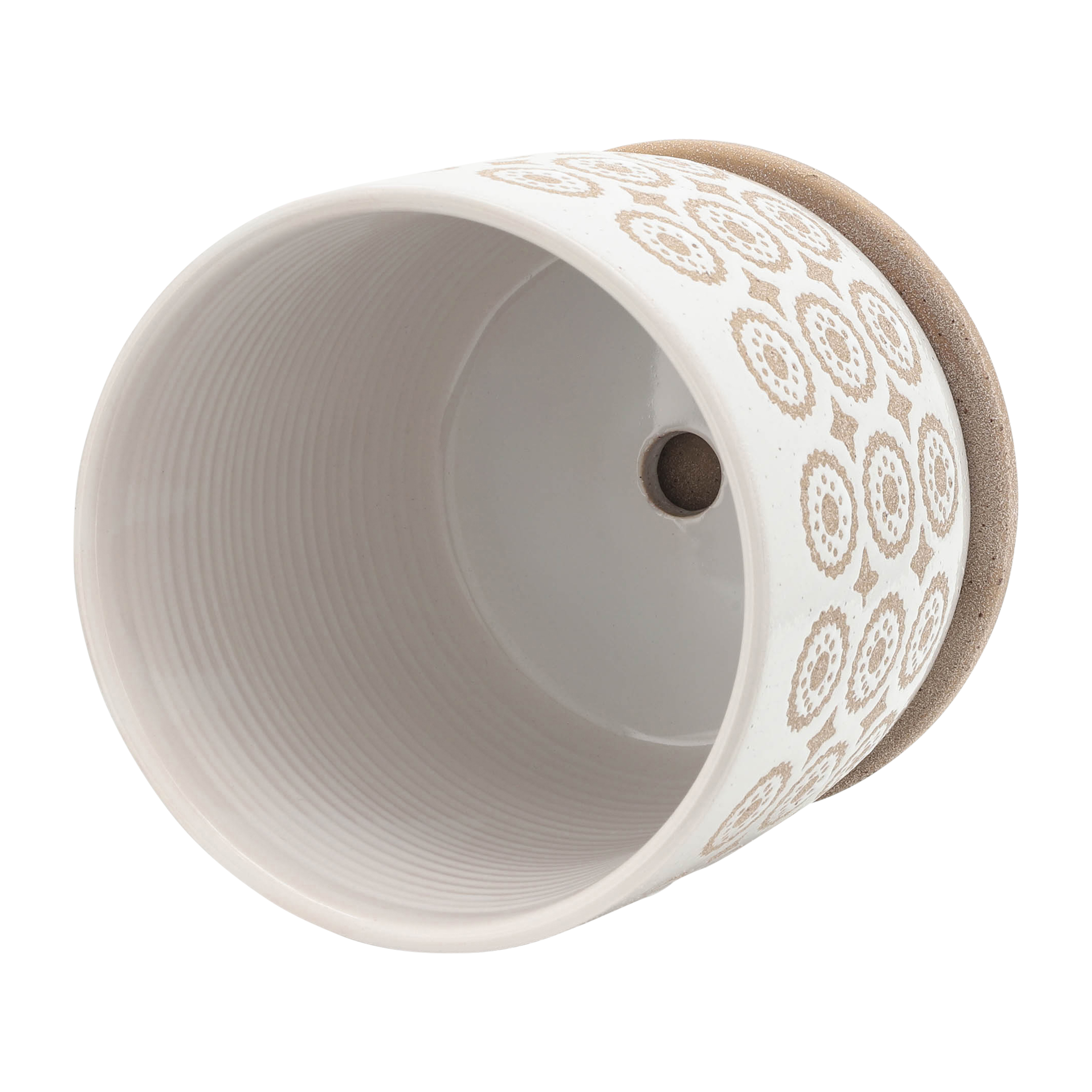 Sagebrook - 5"/6" Circles Planter with Saucer (Set Of 2) in Beige