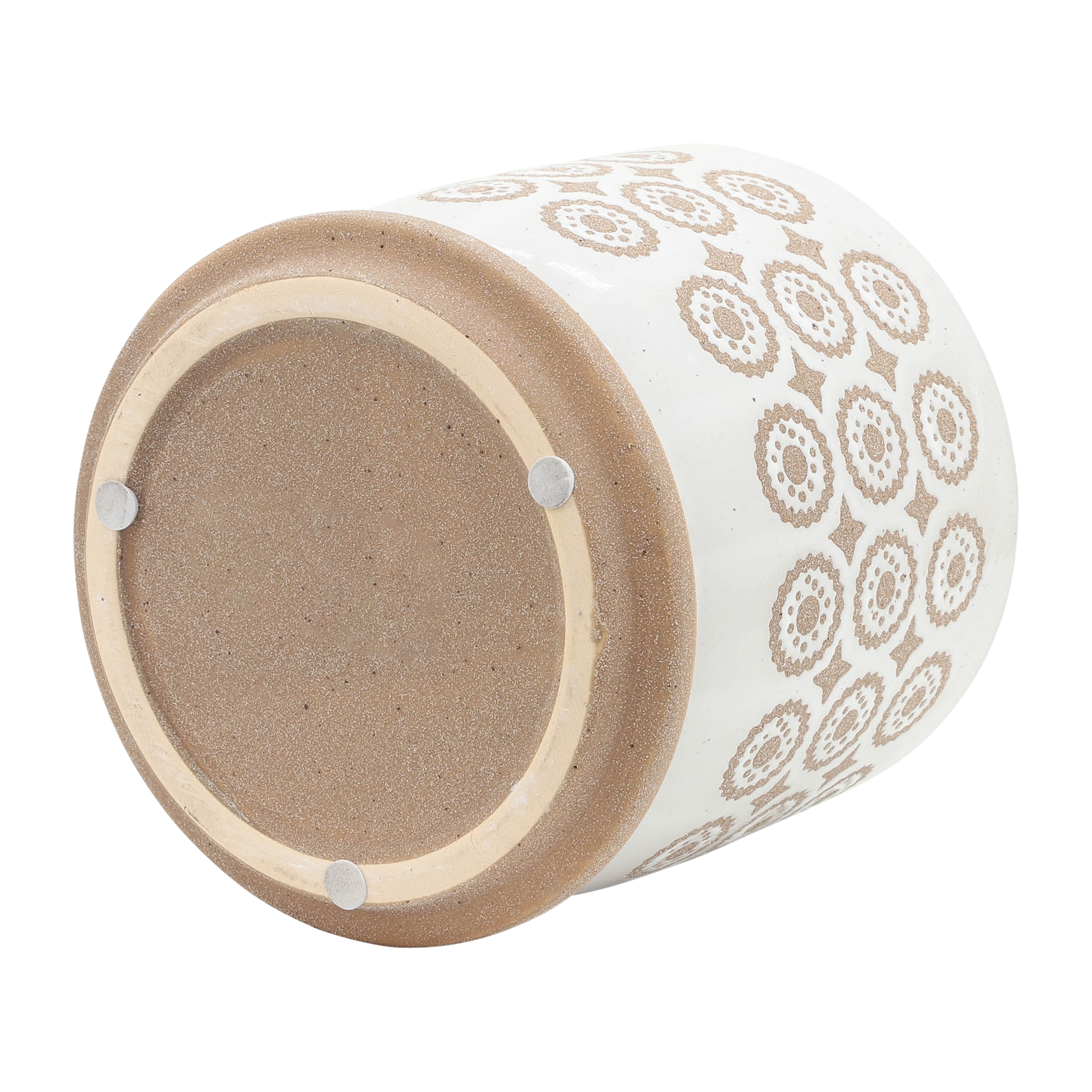 Sagebrook - 5"/6" Circles Planter with Saucer (Set Of 2) in Beige