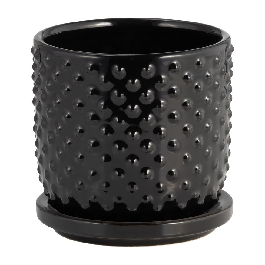 Sagebrook - 5"/6" Mesh Design Planters With Saucer (Set Of 2)