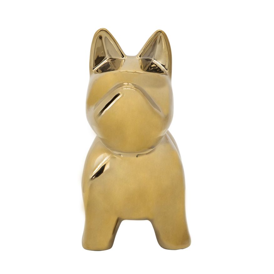 Sagebrook 8" Ceramic Dog Table Decor - Gold